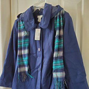 Blue Coat with scarf
